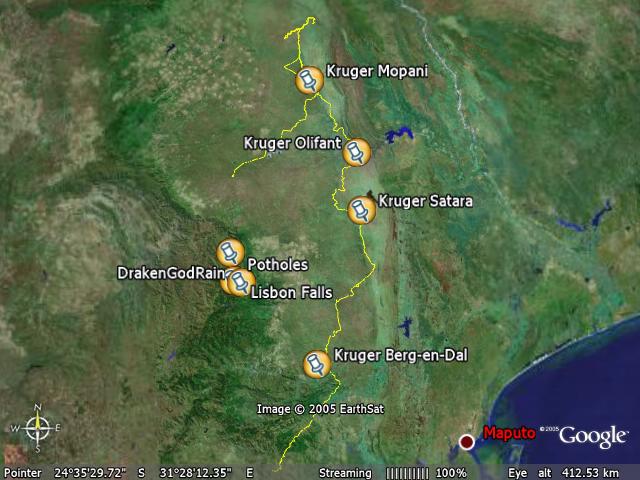 Picture of Kruger National Park with track.